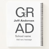 Afstudeerder Typografie Modern afstuderen Simple M Notitieboek (Achterkant)