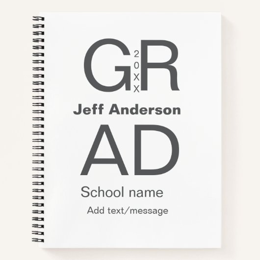 Afstudeerder Typografie Modern afstuderen Simple M Notitieboek (Voorkant)