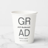 Afstudeerder Typografie Modern afstuderen Simple M Papieren Bekers (Achterkant)