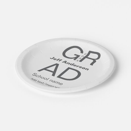 Afstudeerder Typografie Modern afstuderen Simple M Papieren Bordje (Gekanteld)