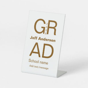 Afstudeerder Typografie Modern afstuderen Simple M Reclamebord Met Voetstuk