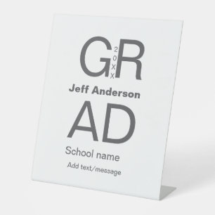 Afstudeerder Typografie Modern afstuderen Simple M Reclamebord Met Voetstuk
