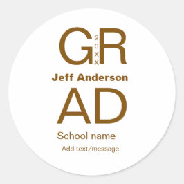 Afstudeerder Typografie Modern afstuderen Simple M Ronde Sticker