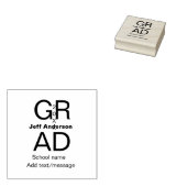 Afstudeerder Typografie Modern afstuderen Simple M Rubberstempel (Gestempeld)