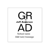Afstudeerder Typografie Modern afstuderen Simple M Rubberstempel (Afrduk)