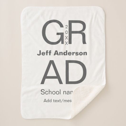 Afstudeerder Typografie Modern afstuderen Simple M Sherpa Deken (Voorkant)