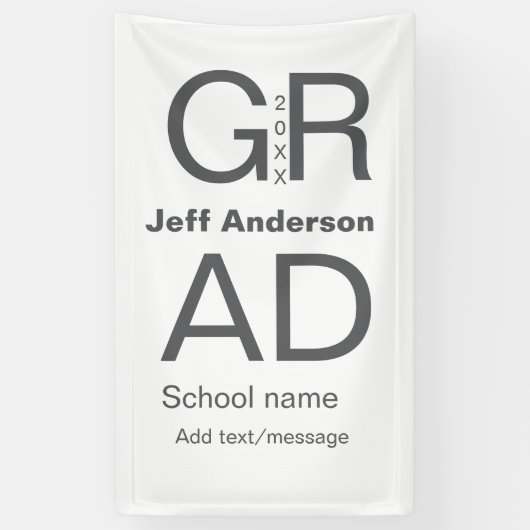 Afstudeerder Typografie Modern afstuderen Simple M Spandoek (Verticaal)