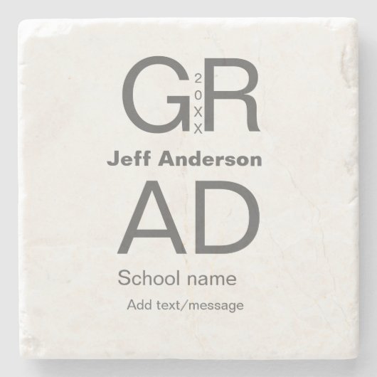 Afstudeerder Typografie Modern afstuderen Simple M Stenen Onderzetter (Voorkant)