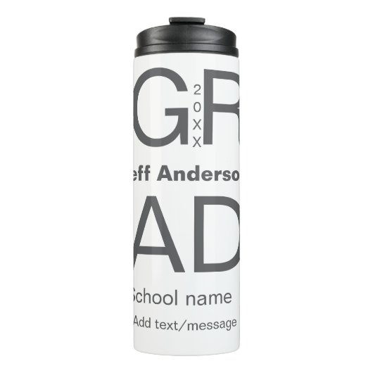 Afstudeerder Typografie Modern afstuderen Simple M Thermosbeker (Voorkant)