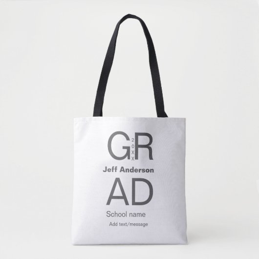 Afstudeerder Typografie Modern afstuderen Simple M Tote Bag (Voorkant)