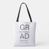 Afstudeerder Typografie Modern afstuderen Simple M Tote Bag (Achterkant)