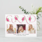 AFSTUDEERDER typografie roze rozen bloemenfoto afs Aankondiging (Staand voorkant)