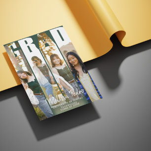 Afstudeerder Typografie Vier Foto Afstuderen Uitno Kaart