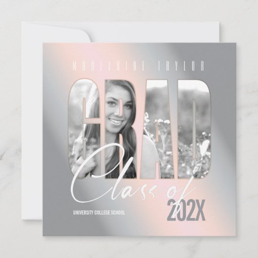 Afstudeerder Uitloop Fotogradiënt Blush ID898 Kaart (Voorkant)