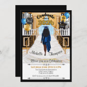 Afstudeerder Uitnodiging Afrikaanse Blauwe Groot (Voorkant / Achterkant)