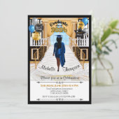 Afstudeerder Uitnodiging Afrikaanse Blauwe Groot (Staand voorkant)