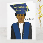 Afstudeerder van Afrikaanse Amerikaanse zwarte man Kaart (Gele Bloem)