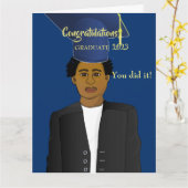 Afstudeerder van Afrikaanse Amerikaanse zwarte man Kaart (Gele Bloem)