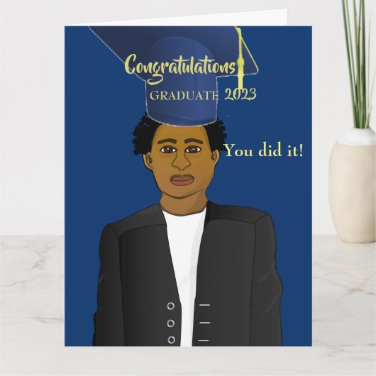 Afstudeerder van Afrikaanse Amerikaanse zwarte man Kaart (Voorkant)