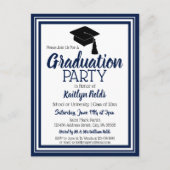 Afstudeerder van de marine en de witte school uitnodiging briefkaart (Voorkant)