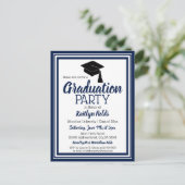 Afstudeerder van de marine en de witte school uitnodiging briefkaart (Staand voorkant)