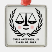 Afstudeerder van de rechtenschool metalen ornament (Voorkant)