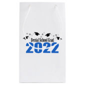 Afstudeerder van de tandheelkunde 2022 (blauw) klein cadeauzakje (Achterkant)