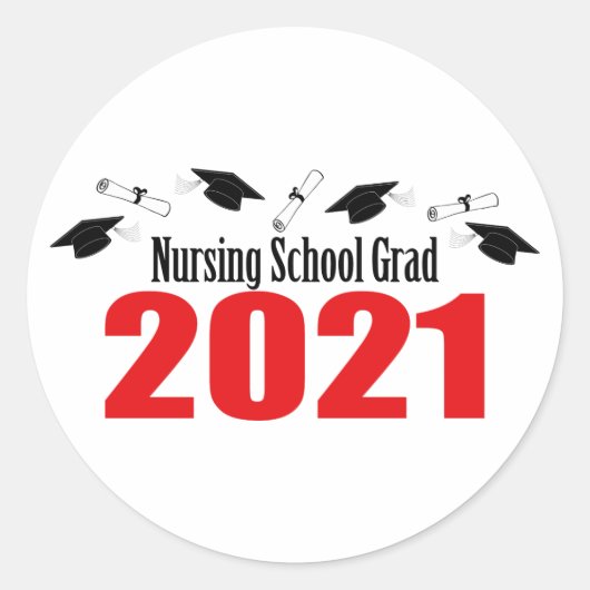 Afstudeerder van de verpleegschool 2021 Petten en  Ronde Sticker (Voorkant)