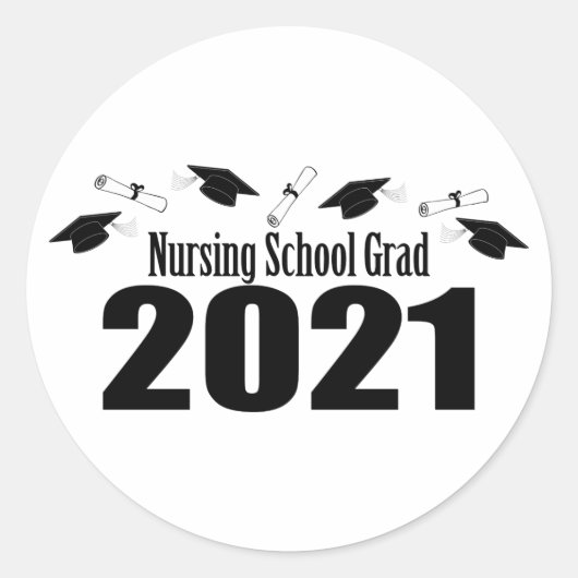 Afstudeerder van de verpleegschool 2021 Petten en  Ronde Sticker (Voorkant)