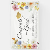 Afstudeerder van Gefeliciteerd | Boho Wildflower A Spandoek (Verticaal)