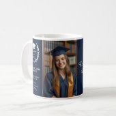 Afstudeerder van Gefeliciteerd | Moderne Afstudere Koffiemok (Voorkant links)