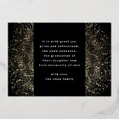 Afstudeerder van geperste goudlegant voor chemisch folie uitnodiging (Achterkant)