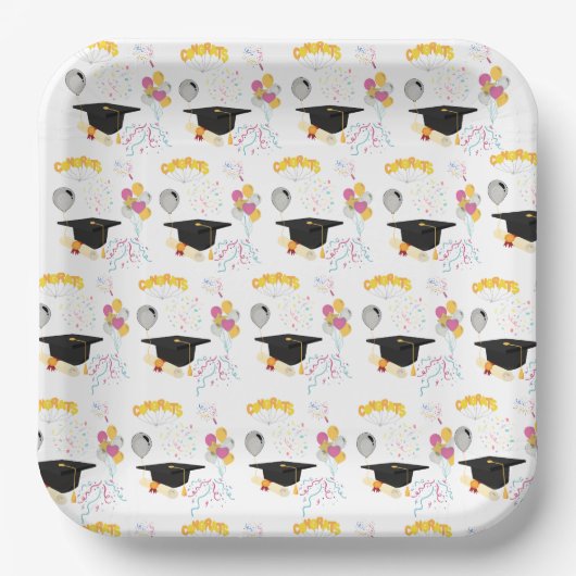 Afstudeerder van graten papieren bordje (Voorkant)
