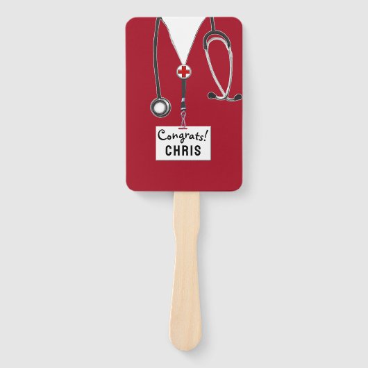 Afstudeerder verpleegschool handwaaier (Voorkant)