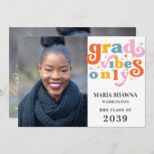 Afstudeerder vibes alleen afstudeerfeest klasse va aankondiging (Voorkant / Achterkant)