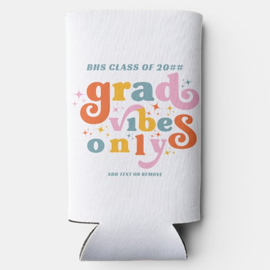 Afstudeerder vibes alleen afstudeerfeest klasse va seltzer blikjeskoeler (Achterkant)