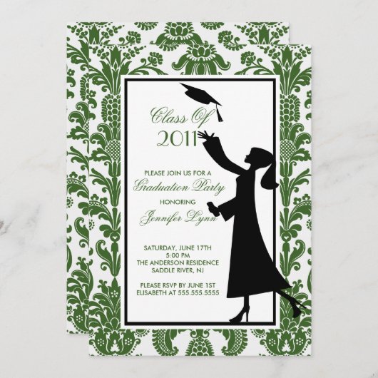 Afstudeerder voor de uitnodiging tot het Afstudere (Voorkant / Achterkant)