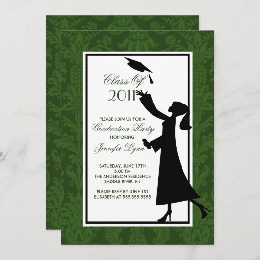 Afstudeerder voor de uitnodiging tot het Afstudere (Voorkant / Achterkant)