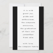 Afstudeerder voor hedendaags blauw Geel Goud Goud Aankondiging (Achterkant)