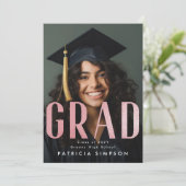 Afstudeerder voor hedendaags blauw roze goudolie F Aankondiging (Staand voorkant)