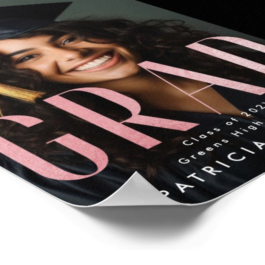 Afstudeerder voor hedendaags blauw roze goudolie F Poster (Hoek)