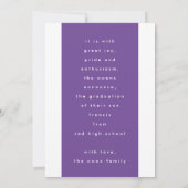 Afstudeerder voor hedendaagse tekst met foto | Kla Aankondiging (Achterkant)