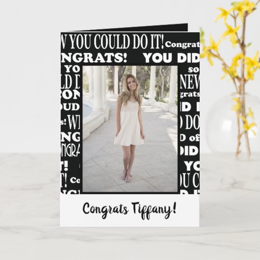 Afstudeerder voor zwart-wit kaart (Gele Bloem)