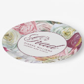 Afstudeerder Waterverf Floral Elegant modern Afstu Papieren Bordje (Gekanteld)