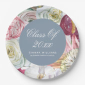 Afstudeerder Waterverf Floral Elegant modern Afstu Papieren Bordje (Voorkant)