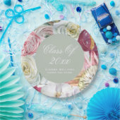 Afstudeerder Waterverf Floral Elegant modern Afstu Papieren Bordje (Feest)