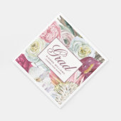 Afstudeerder Waterverf Floral Elegant modern Afstu Servet (Hoek)