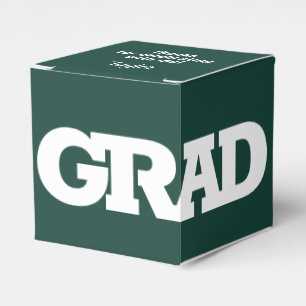 AFSTUDEERDER White en Dark Green Graduparty Bedankdoosjes