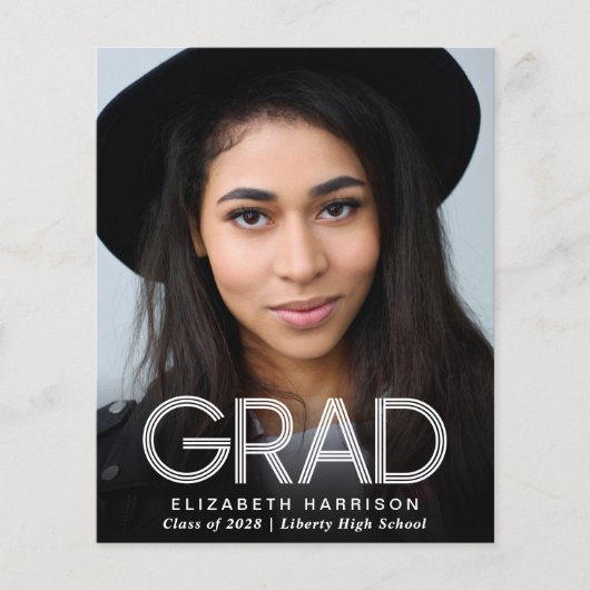 Afstudeerder White Typografie Fotobudget aankondig (Voorkant)