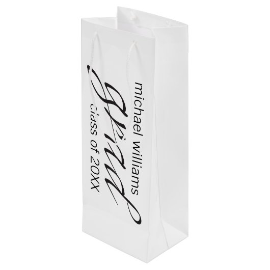 afstudeerder wijn cadeautas (Achterkant Gekanteld)